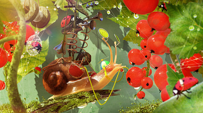 Fresh juices | 3D illustration 3d concept illustration snail visualisation