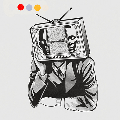 Televised mind adobe graphic design illustration procreate