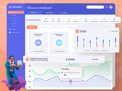 Financial Planning Platform Web App clean dashboard clean web app financial app financial dashboard financial modern app financial platform financial web app