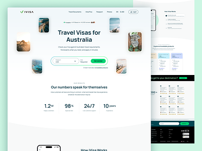 Product page - Australian Visa landing page ui ux web web design