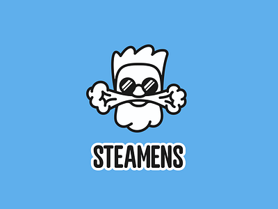 Cleaning company logo character cleaning glasses graphic design logotype man steam