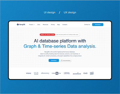 AI Database Website Landing Page Design ai figma langing page ui website website design