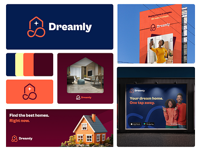 Dreamly Homes - Brand Identity brand design brand identity branding daily ui design graphic design logo logo design real estate real estate logo realty realty logo