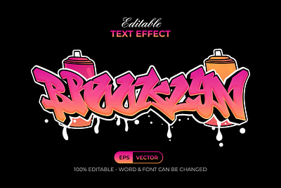 Brooklyn Graffiti Text Effect Style art design editable effect font gradient graffiti lettering logotype modern style text type typeface typography