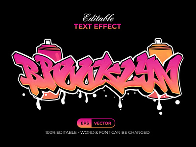 Brooklyn Graffiti Text Effect Style art design editable effect font gradient graffiti lettering logotype modern style text type typeface typography