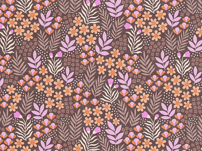 Retro Ditzy Floral Repeat Print ditzy floral flower illustration illustration liberty print pattern design photoshop illustration repeat pattern retro flower screen print vintage floral vintage illustration wacom