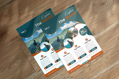 Modern Travel Flyer Design Template branding design enjoy flyer graphic design logo tourism travel travelflyer trip