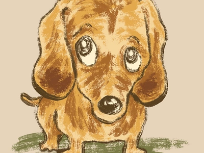 Dachshunds thinking animal character dachshund dog illustration pet puppy