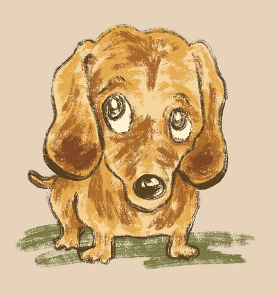 Dachshunds thinking animal character dachshund dog illustration pet puppy