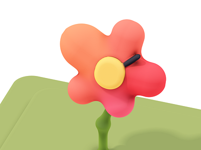 3d flower 3d blender blob boston c4d flower illustration illustrator nature new england redshift simple sunshine vector