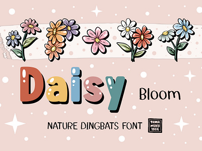 Daisy Bloom OTF beautiful bloom botanical botany bouquet bunch of cartoon colorling cute daisy decorative dingbats floral flowers font lovely nature organic otf outline