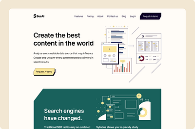 BusAI - Performance AI Tool Website ai design landing page ui web design