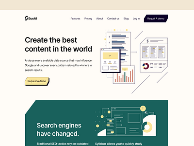 BusAI - Performance AI Tool Website ai design landing page ui web design