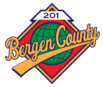 Bergen County Baseball Collection adobe illustrator baseball bergen county fitted jersey logo new jersey stickers