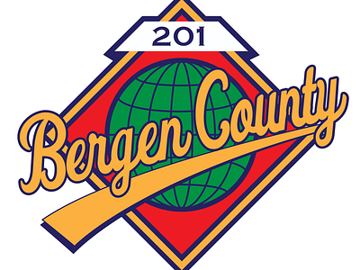 Bergen County Baseball Collection adobe illustrator baseball bergen county fitted jersey logo new jersey stickers