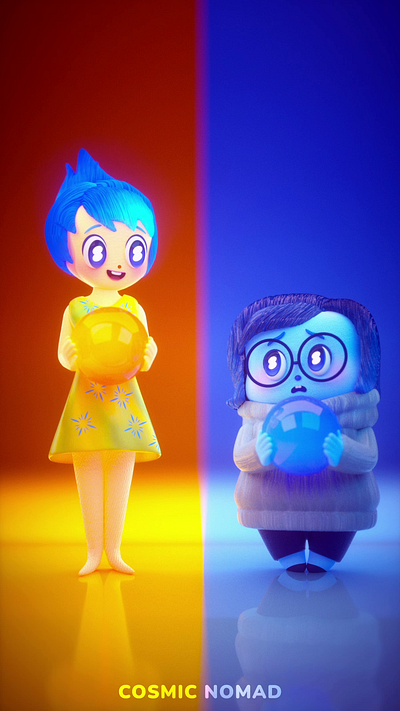 3D MODELING I INSIDE OUT JOY😄&SADNESS😭 3d 3dart 3dcharacter 3dmodeling animation character design illustration insideout joy motion graphics sadness