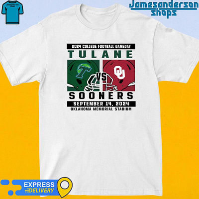 Official Oklahoma Sooners vs Tulane 2024 College Football Gameda design jamesandersonshops trending