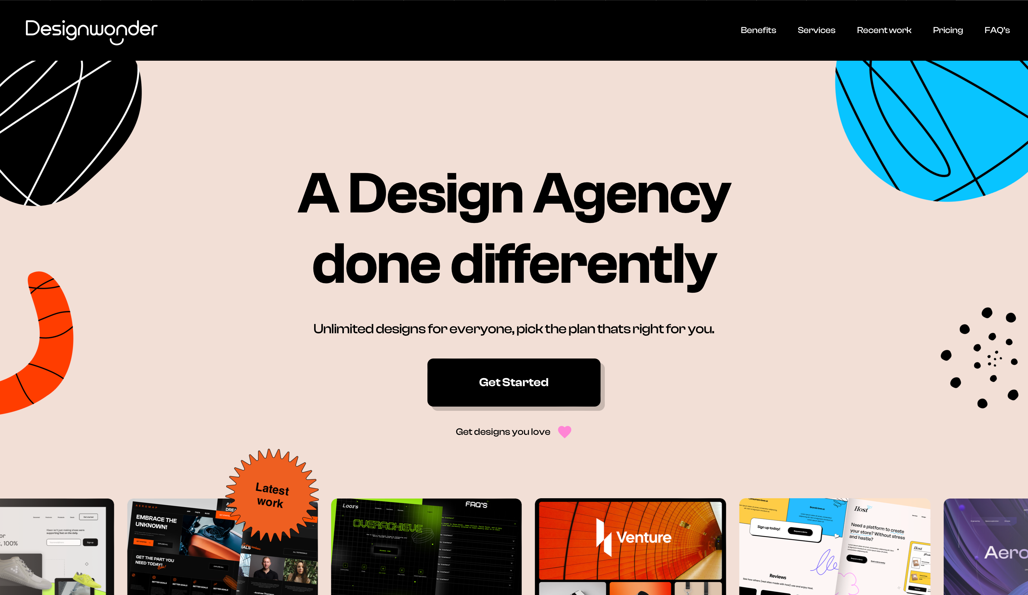 Example of Designwonder - Design agency website