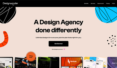 Designwonder - Design agency website branding design landing page logo ui web design