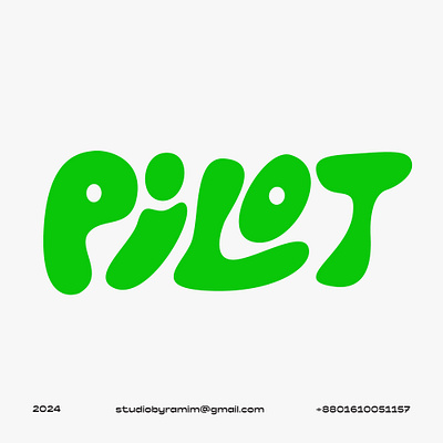 Custom Lettering for ''Pilot'' a logo design branding coffee shop logo custom lettering green logo hand lettering logo restaurant logo travel logo typography wordmark logo