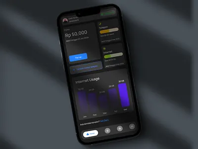 Internet Provider Design Exploration app bento dark interface internet internet provider layout mobile mobile app mobile design phone ui ux