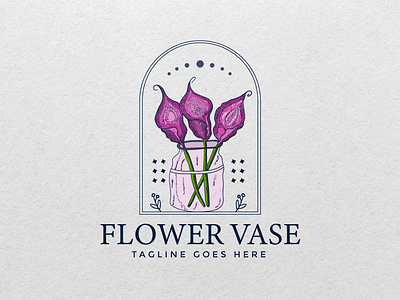 Flower Vase vintage logo 3d animation branding design fine art flat illustration flower logo graphic design hand drawing logo illustration logo logo design motion graphics sketch typography ui vase logo vector vector illustration vintage