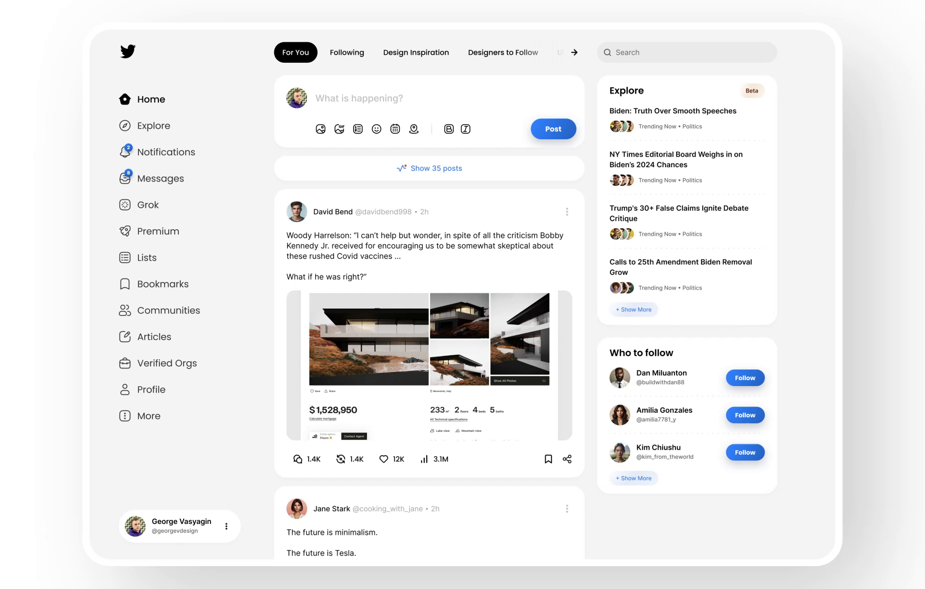 Twitter Redesign - Dark Mode