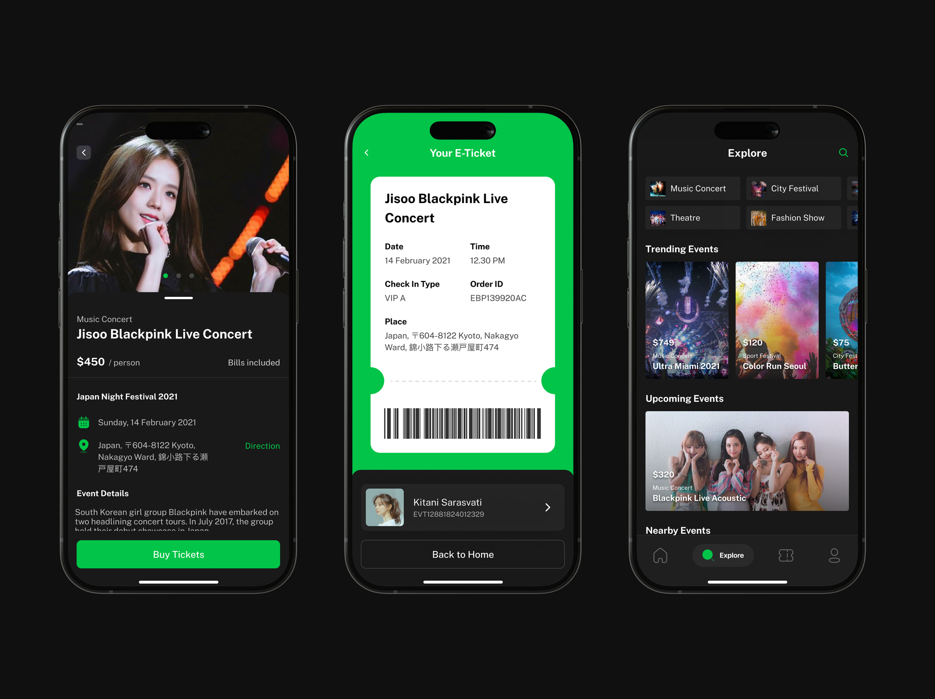 Example of Evently - Premium Event App UI Kit