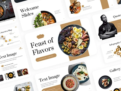 Feast Of Flavors Culinary Presentation branding design elegant graphic design powerpoint presentation template templates