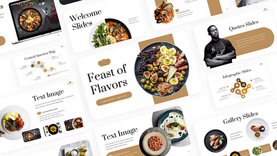 Feast Of Flavors Culinary Presentation branding design elegant graphic design powerpoint presentation template templates