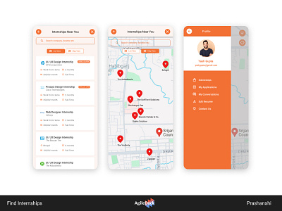 Internship Finder App Design agiledock agiledock design agiledock servies app design build oppurtunities designers internship finding app mobile app design ui design ui ux design ui ux services ux design