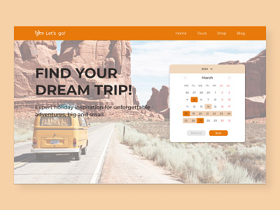 Calendar for a travel company design ui ux web design