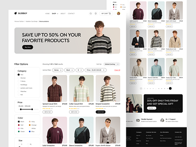 Ecommerce online store website Design UI cloth clothing web e commerce web ecommerce website fashion fashion website marketplace online store product catelogue product design shop uiux web design website design