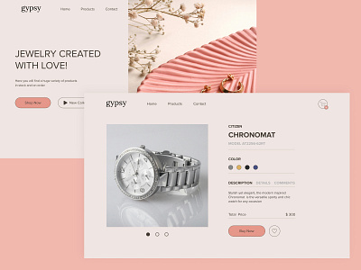 Product card for a jewelry online store design product card ui ux web design