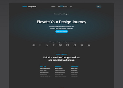 UI/UX Design Landing page Talent Designers graphic design logo ui