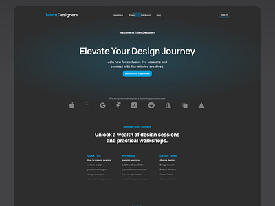 UI/UX Design Landing page Talent Designers graphic design logo ui