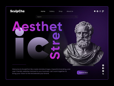 SculpCha Art Landing Page UI Design app design design figma figma design ui ux website design