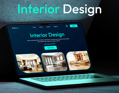 Interior Design. Website Landing Page Design adobe xd figma interior design ui ux web design