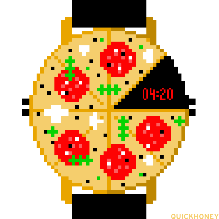 Pizza Time 1 420 8bit animation branding design illustration pixel pixel art pizza quickhoney time