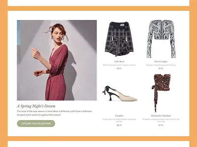 Ecommerce Product Block Grid banner clothing collection ecommerce fashion featured grid hero highlight minimal pastel product promo rental shopping showcase spotlight ui ux women