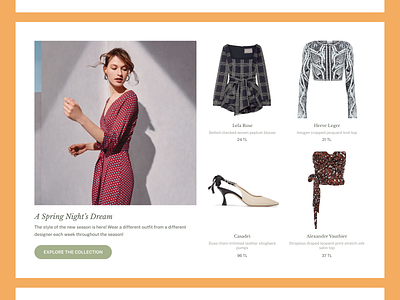 Ecommerce Product Block Grid banner clothing collection ecommerce fashion featured grid hero highlight minimal pastel product promo rental shopping showcase spotlight ui ux women