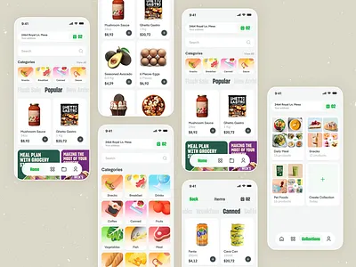 Grocery App Design app design ecommerce ecommerce app food food order grocery grocery app grocery shopping grocery store app mobile mobile app online online grocery online shop product design app sajon shopping ui uiux