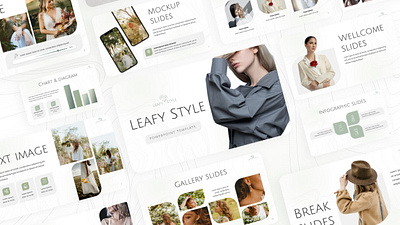 Leafy Style Presentation branding design elegant graphic design powerpoint presentation template templates