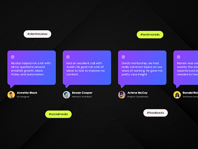 Testimonial for web agency agency website cool design design figma framer grapbro new noteworthy popular testimonial uiux webdesign website website design