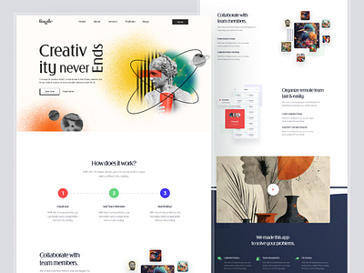 Creative Agency landing page Design branding business clean color design graphic design html illustration landing page landing page design marketing minimalist ui design ui ux design web design web designer website website design