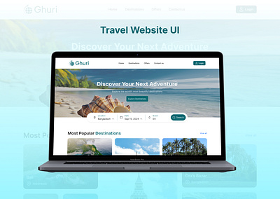 Travel Landing Page UI design landing page ui uiux user interface ux website