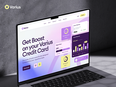 Varius - SaaS Landing Page ( live ) fintech saas fintech website framer framer website saas saas landing page saas web saas website saas website design web design