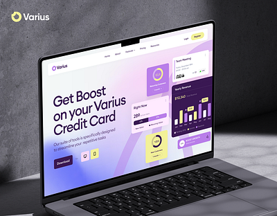 Varius - SaaS Landing Page ( live ) fintech saas fintech website framer framer website saas saas landing page saas web saas website saas website design web design