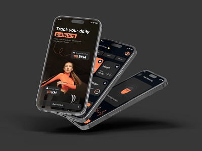 Fitness Tracking UI: Sleek and Functional 📱🎯 3d digitalhealth fitnessapp fitnesstracker healthapp hearthealth mobileappdesign mobileappdevelopment mobileui ui uiux uiuxdesign