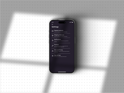 Settings section in Black/Light Mode design graphic design productdesign ui ux